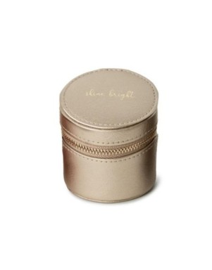 886278 Round Mini Zip Case - Pewter Wolf