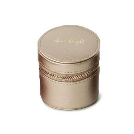 886278 Round Mini Zip Case - Pewter Wolf