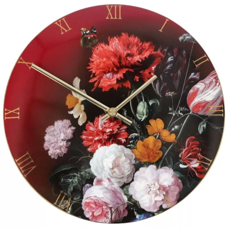 GOE-67069031 Wall clock 31 cm Jan Davidsz de Heem - Flowers in Vase - Artis Orbis Goebel