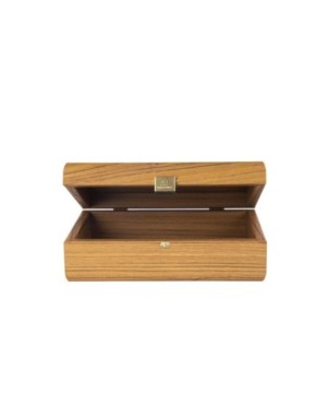 BO.VE30A Manopoulos Walnut Wooden Box with natural Italian Olive Burl top 24x17x8cm