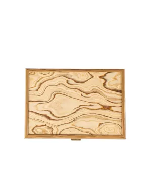 BO.VE30A Manopoulos Walnut Wooden Box with natural Italian Olive Burl top 24x17x8cm