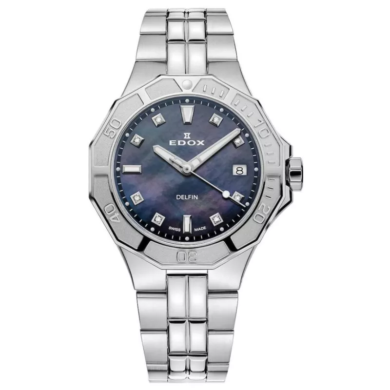 EDOX Delfin Diver Date Lady 53020 3M NANND