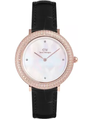 Годинник Daniel Wellington Crystalline Bezel Black Croc Rose Gold DW00100827