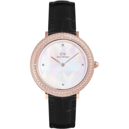 Годинник Daniel Wellington Crystalline Bezel Black Croc Rose Gold DW00100827