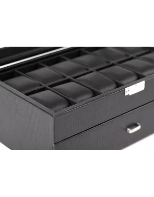 Шкатулка для зберігання годинників Craft 24PU.CARB.BL