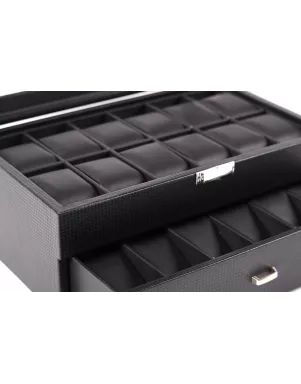Шкатулка для зберігання годинників Craft 24PU.CARB.BL