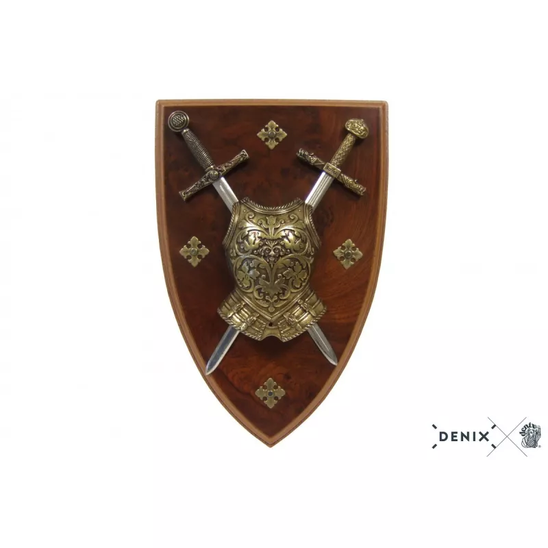 Панно с нагрудником и двумя мечами