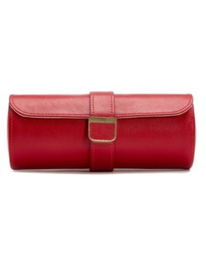 213972 Palermo Double Watch Roll With Jewelry Pouch - Red WOLF