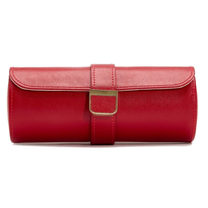 213972 Palermo Double Watch Roll With Jewelry Pouch - Red WOLF
