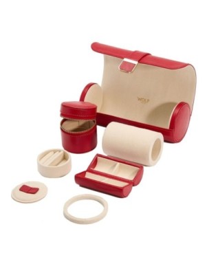 213972 Palermo Double Watch Roll With Jewelry Pouch - Red WOLF