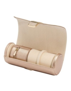 213916 Palermo Double Watch Roll With Jewelry Pouch Rose Gold WOLF