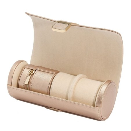 213916 Palermo Double Watch Roll With Jewelry Pouch Rose Gold WOLF