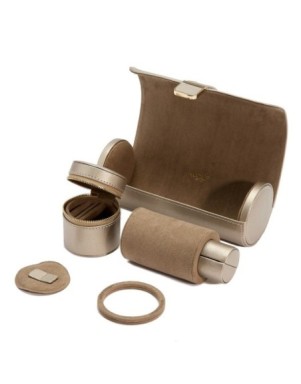 213978 Palermo Double Watch Roll With Jewelry Pouch - Pewter WOLF