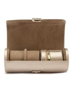 213978 Palermo Double Watch Roll With Jewelry Pouch - Pewter WOLF