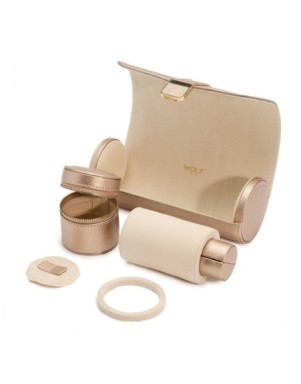 213916 Palermo Double Watch Roll With Jewelry Pouch Rose Gold WOLF