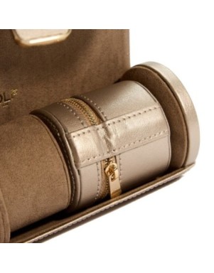 213978 Palermo Double Watch Roll With Jewelry Pouch - Pewter WOLF