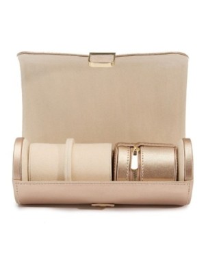 213916 Palermo Double Watch Roll With Jewelry Pouch Rose Gold WOLF