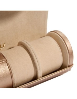 213916 Palermo Double Watch Roll With Jewelry Pouch Rose Gold WOLF