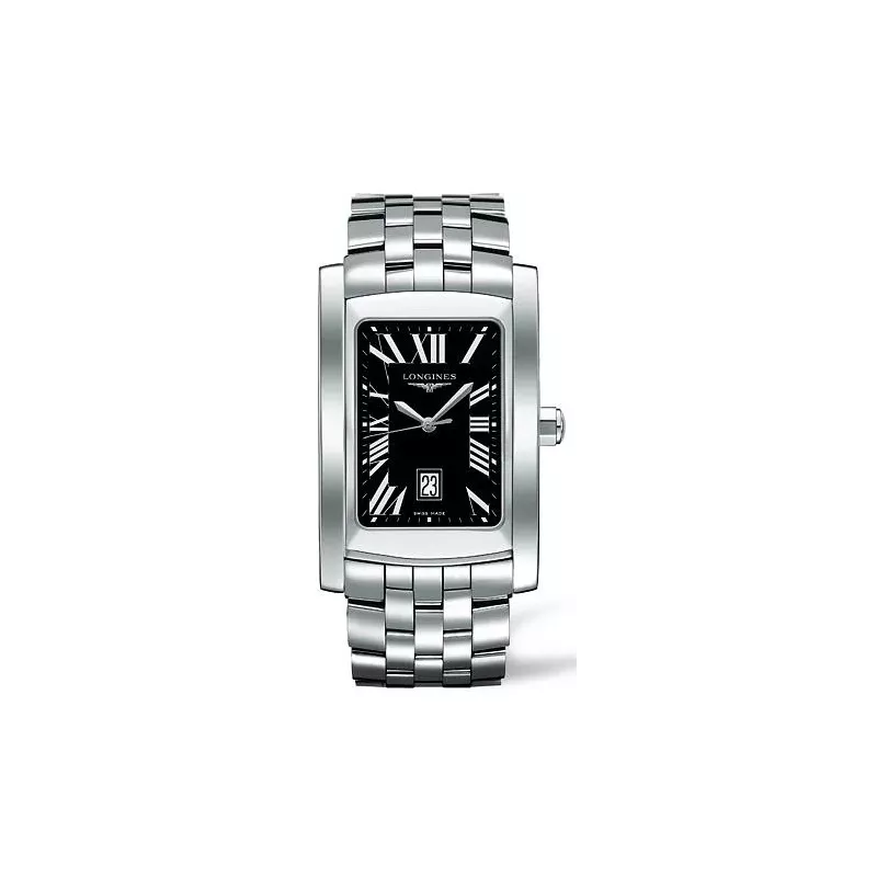 LONGINES DolceVita XL DATE Stainless Steel Black Roman WATCH SET L5.686.4.79.6