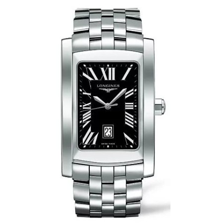 LONGINES DolceVita XL DATE Stainless Steel Black Roman WATCH SET L5.686.4.79.6