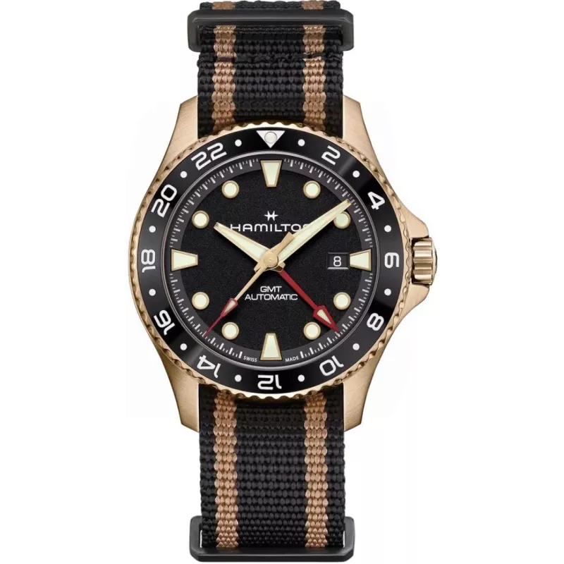 Часы Hamilton Khaki Navy Scuba Automatic GMT 43mm Bronze H82565930