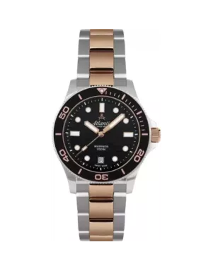 Часы Atlantic Mariner Quartz Wave Black Bicolor Rose Gold 81376.43.69R