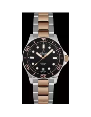 Часы Atlantic Mariner Quartz Wave Black Bicolor Rose Gold 81376.43.69R
