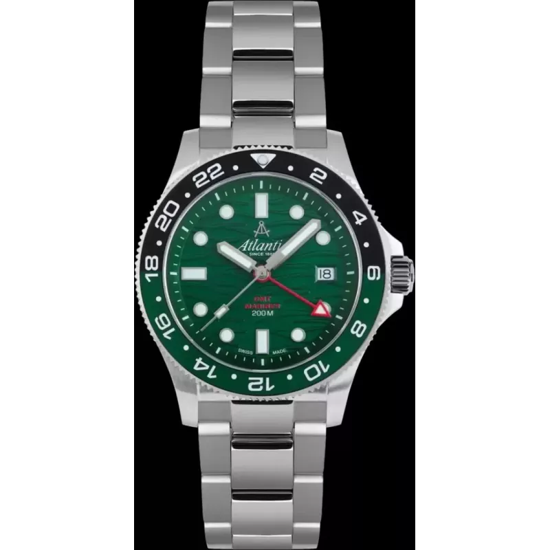 Часы Atlantic Mariner Wave Quartz GMT Green 81576.41.79GMT