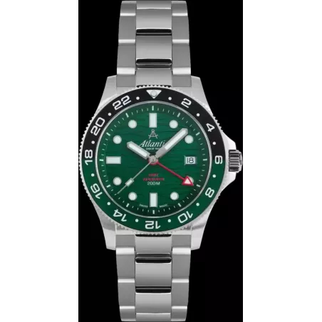 Часы Atlantic Mariner Wave Quartz GMT Green 81576.41.79GMT