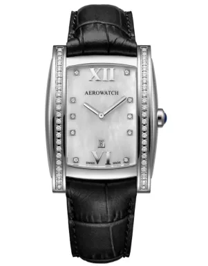 03952AA01DIA black leather strap Жіночий наручний годинник Aerowatch