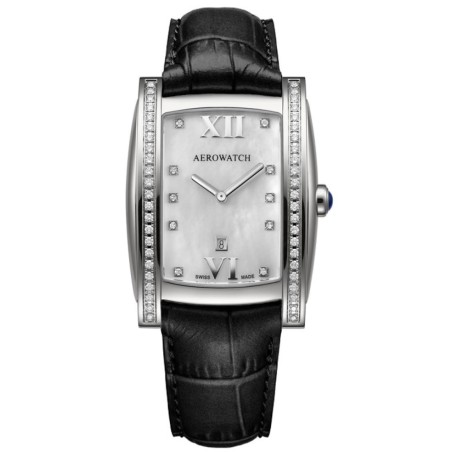 03952AA01DIA black leather strap Жіночий наручний годинник Aerowatch