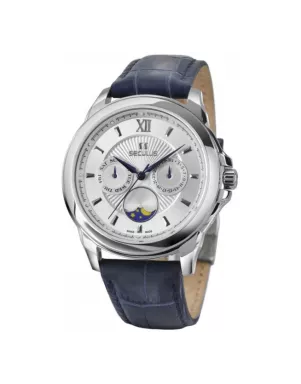 1004G-4-706 white, ss, blue leather Швейцарський годинник Seculus