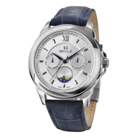 1004G-4-706 white, ss, blue leather Швейцарський годинник Seculus