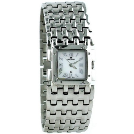 1644.2.763 ss case, white mop dial, ss bracelet Швейцарський годинник Seculus