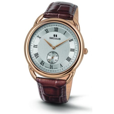 4483-2-1069 pvd-r case, white dial, brown leather Швейцарський годинник Seculus