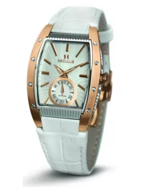 1667-2-1069 white, pvd-r, white leather Швейцарський годинник Seculus