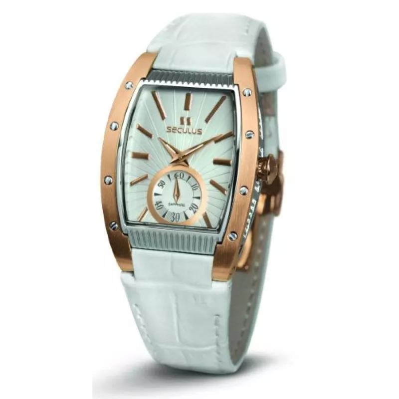 1667-2-1069 white, pvd-r, white leather Швейцарський годинник Seculus