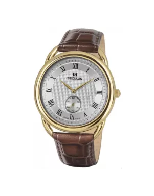 4483.2.1069 pvd-y, white dial, brown leather Швейцарський годинник Seculus