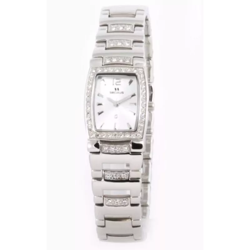 1650-2-763 silver white, ss with stones, ss with stones Швейцарський годинник Seculus