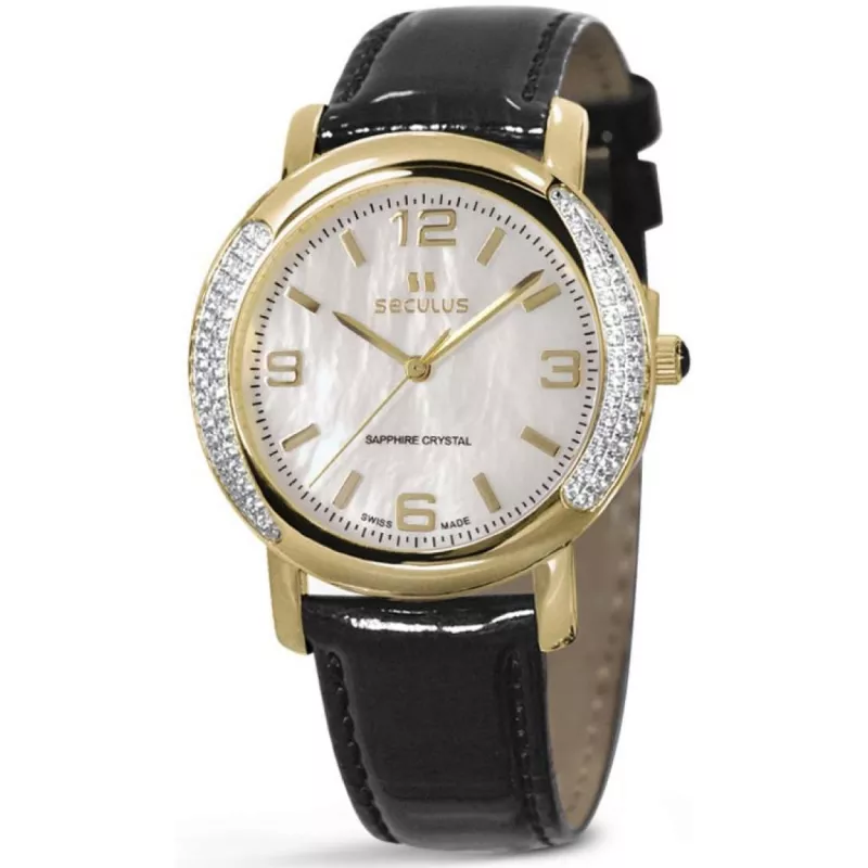 1673-2-1063 mop, pvd-r-cz, pearl leather Швейцарський годинник Seculus