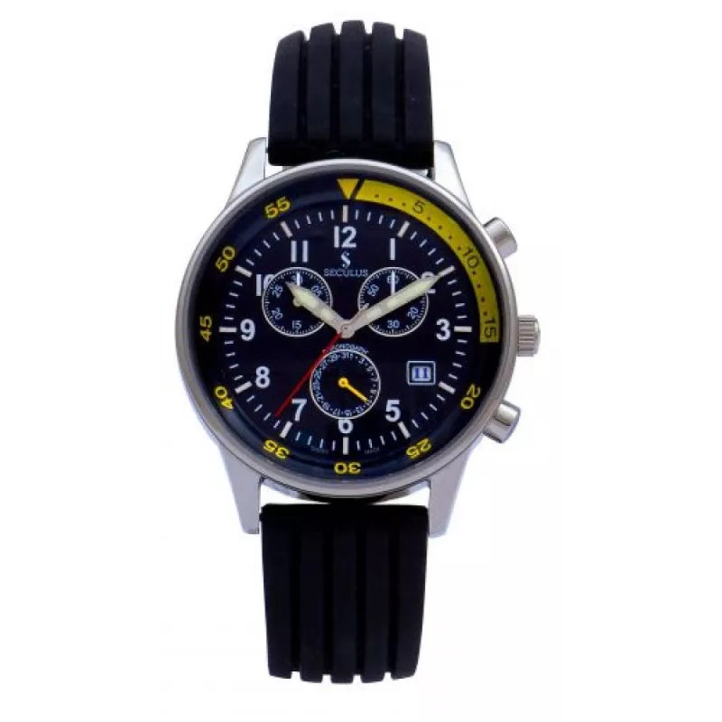 4463-1-816 black-yellow Швейцарський годинник Seculus