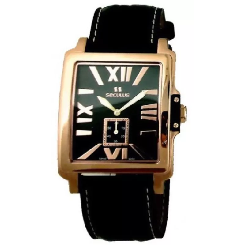 4492-1-1069 black-r, pvd-r, black leather Швейцарський годинник Seculus