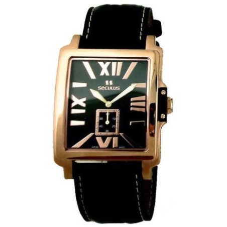 4492-1-1069 black-r, pvd-r, black leather Швейцарський годинник Seculus