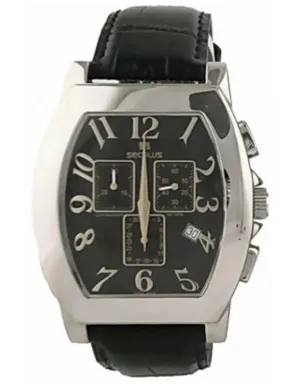 4469-1-816 ss case, black dial, black leather Швейцарський годинник Seculus