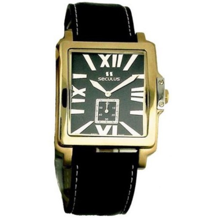 4492-1-1069 black-gilt, pvd, black leather Швейцарський годинник Seculus