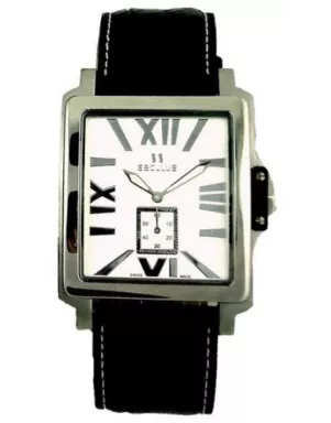 4492-1-1069 stainless-b, ss, black leather Швейцарський годинник Seculus