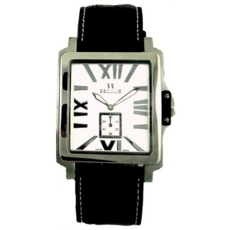4492-1-1069 stainless-b, ss, black leather Швейцарський годинник Seculus
