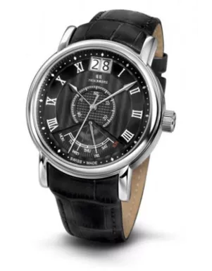 4506-3-7003 black, ss, black leather Швейцарський годинник Seculus
