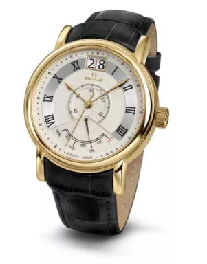 4506-3-7003 white, pvd-y, black leather Швейцарський годинник Seculus