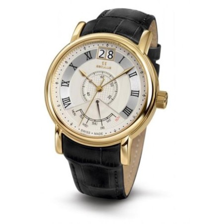 4506-3-7003 white, pvd-y, black leather Швейцарський годинник Seculus